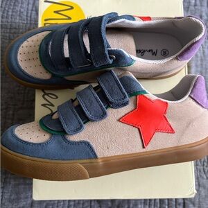 Mini Boden Blue and Red Star Sneakers 3.5